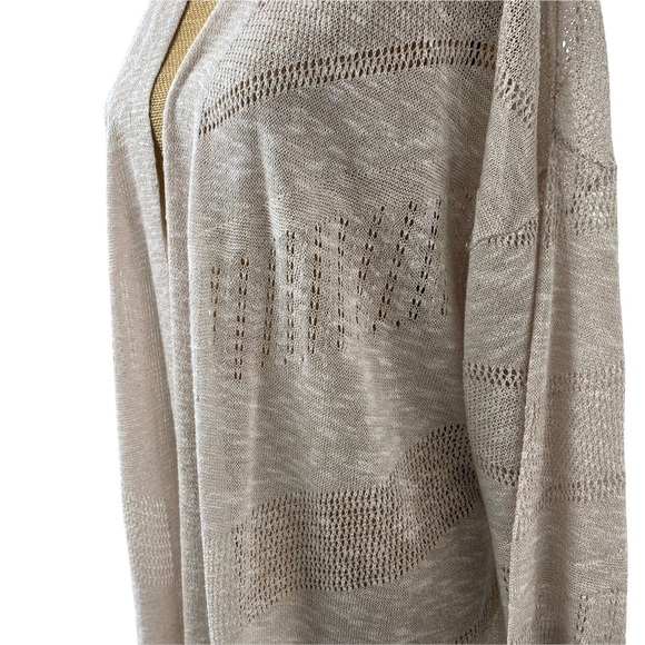 EST. 1946 Crochet Cardigan Sweater Beige Womens Size L Breathable Open Front. - Picture 6 of 15
